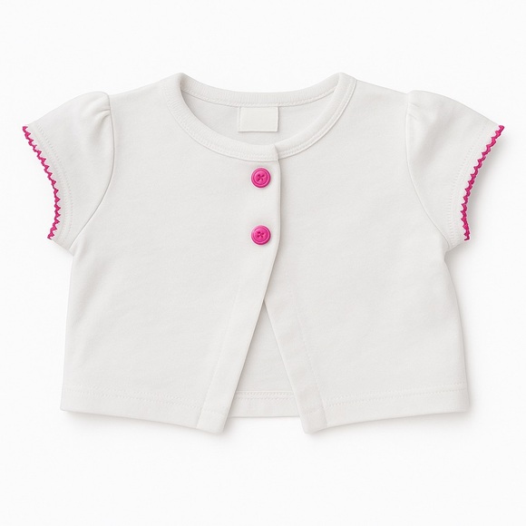 Child Of Mine White Short Sleeve Cardigan - Picture 1 of 4